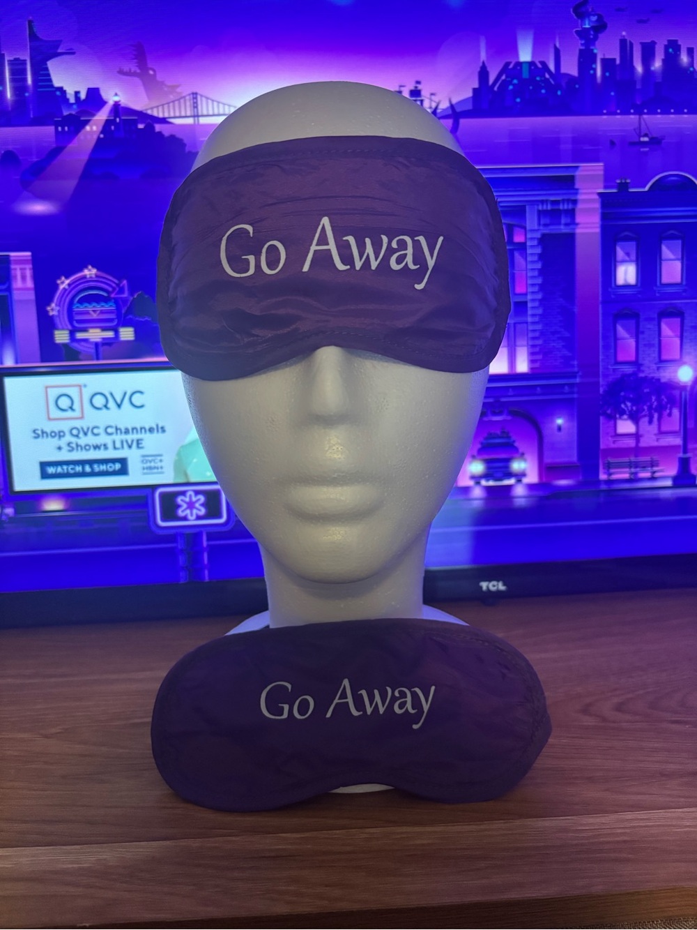 Go Away Purple Sleep Mask & Eye Cover - Light Blocking Travel Mask